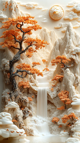 山水云间金圆景