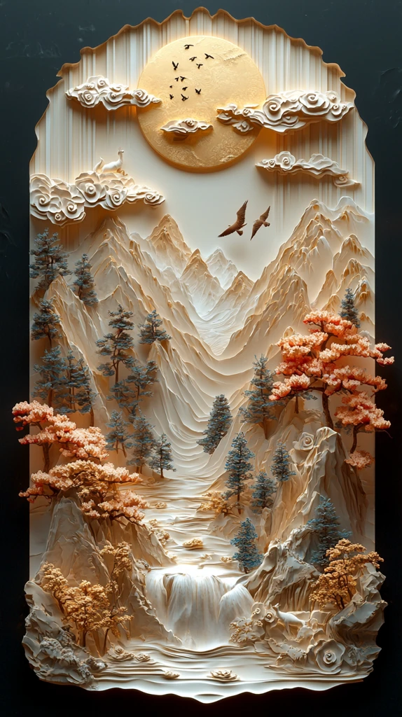 山水云间金圆景