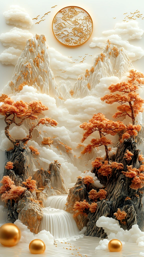 山水云间金圆景