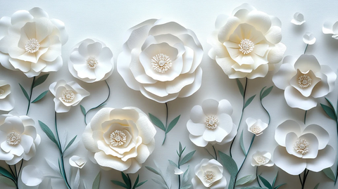 白色纸花背景