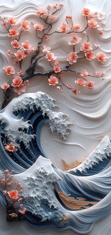 樱花浪花纸艺雕