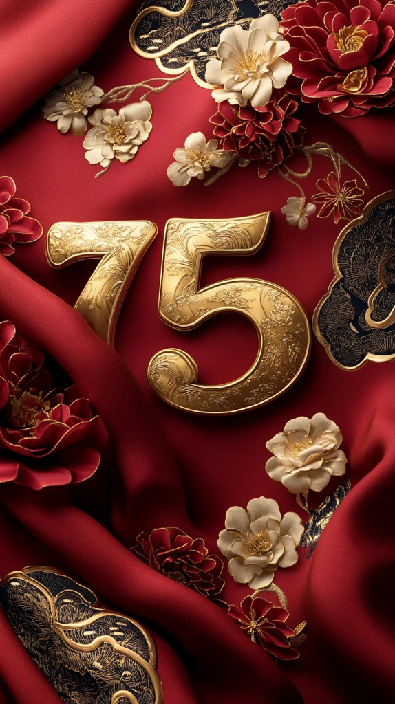 云纹花卉红金背景