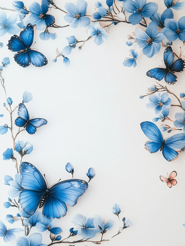 蝴蝶花纹邀请卡