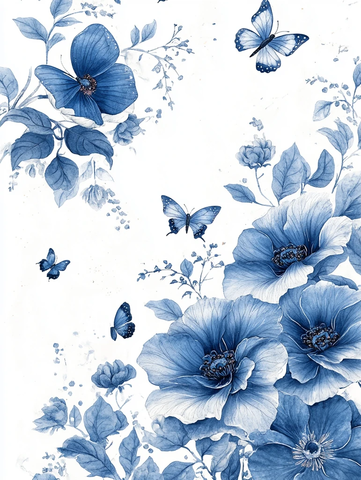 蝴蝶花纹邀请卡