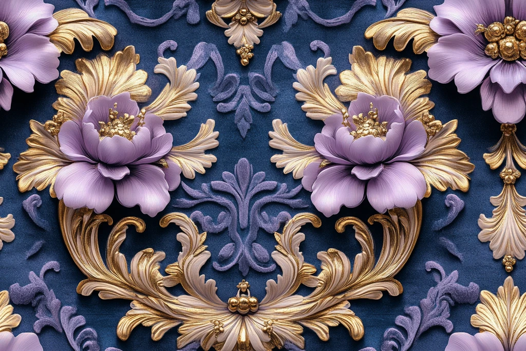 紫蓝金无缝花纹