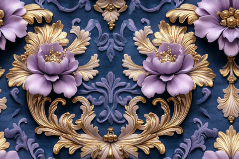 紫蓝金无缝花纹