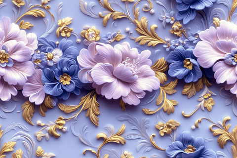 紫蓝金无缝花纹