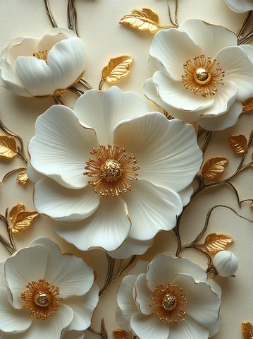 白花金叶墙面装饰