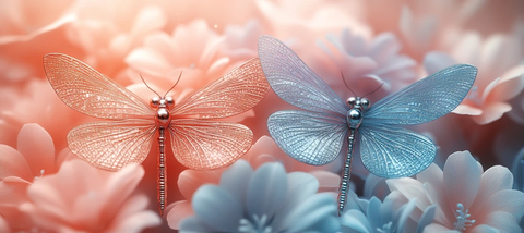 珍珠翼龙蜻蜓画