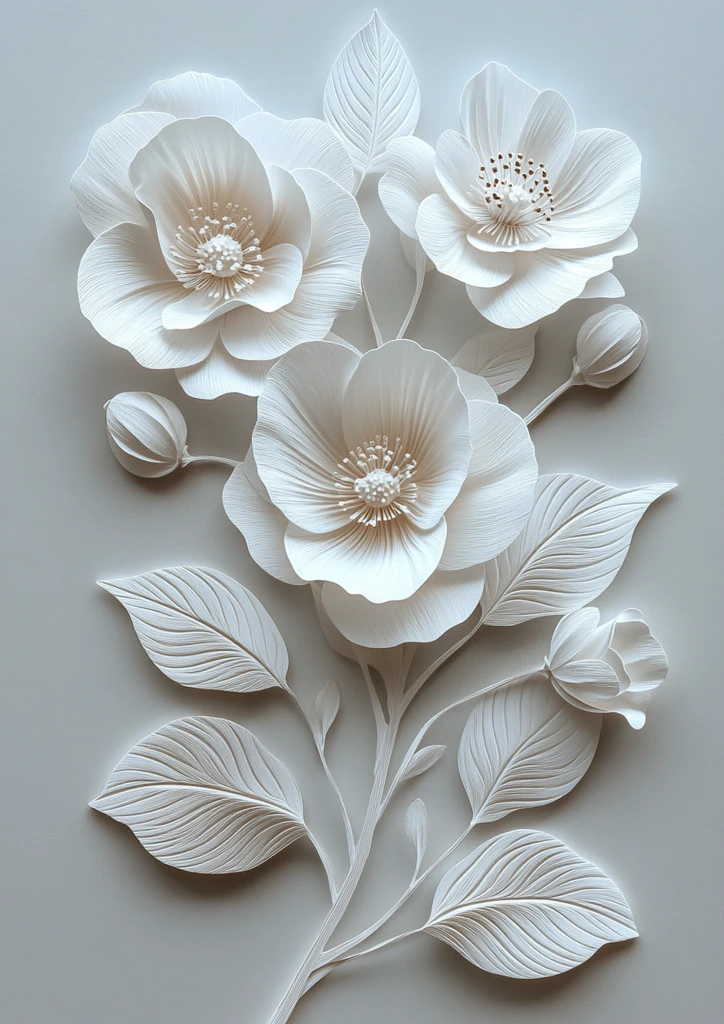 山茶花轮廓图案