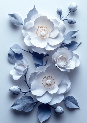 山茶花轮廓图案