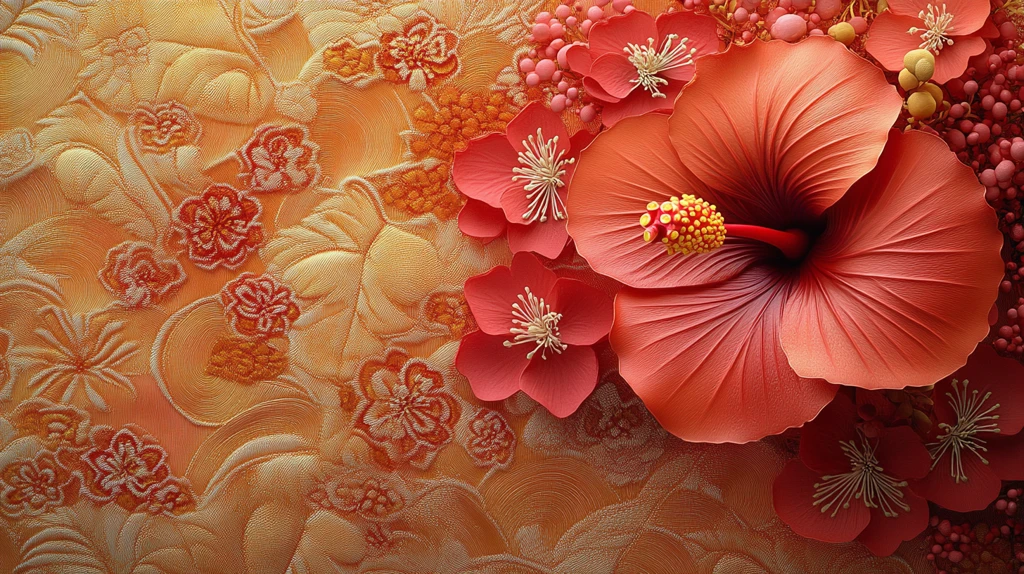 红金丝绒红木槿