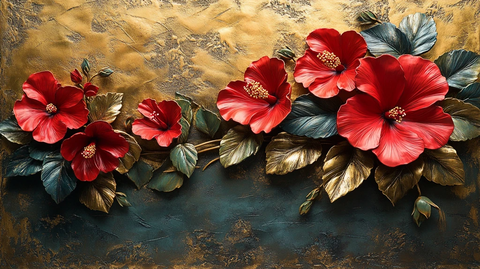 红金丝绒红木槿