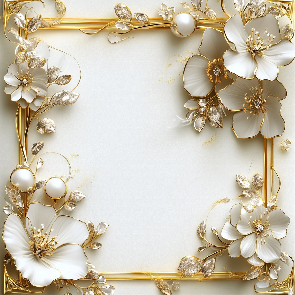 金色花饰派对邀请