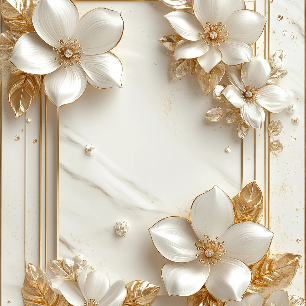 金色花饰派对邀请