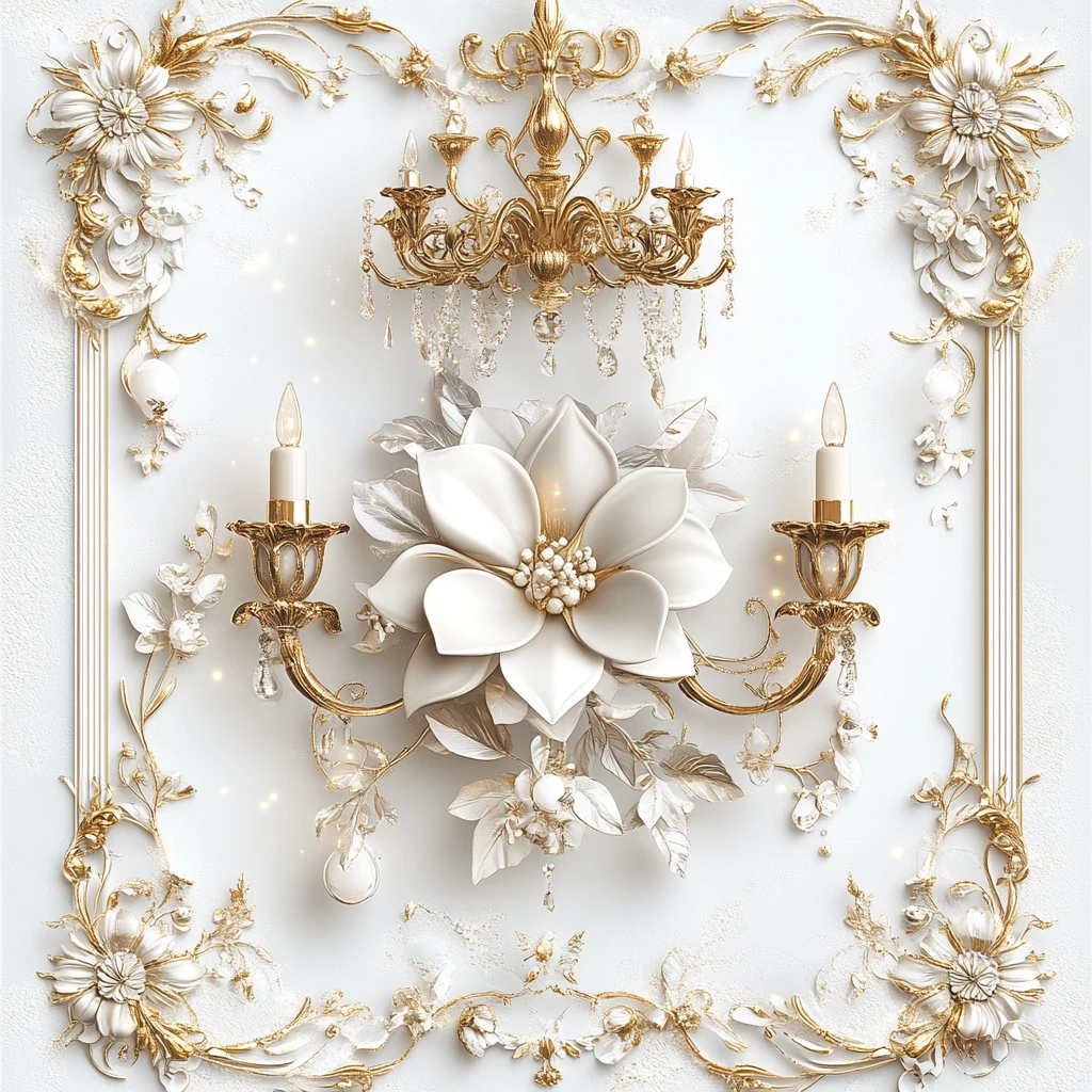 金色花饰派对邀请