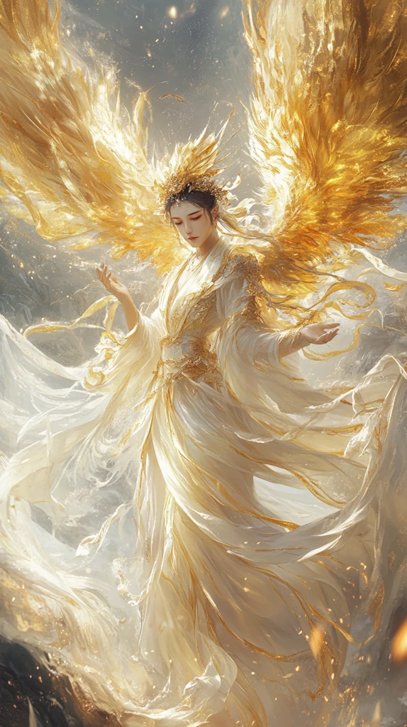 金凤莲花飞天图