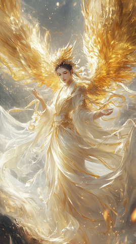 金凤莲花飞天图