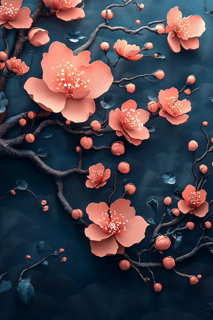 樱花剪纸邀请函