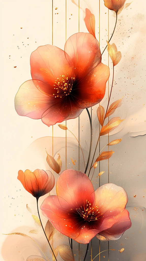 金色花纹婚礼邀请