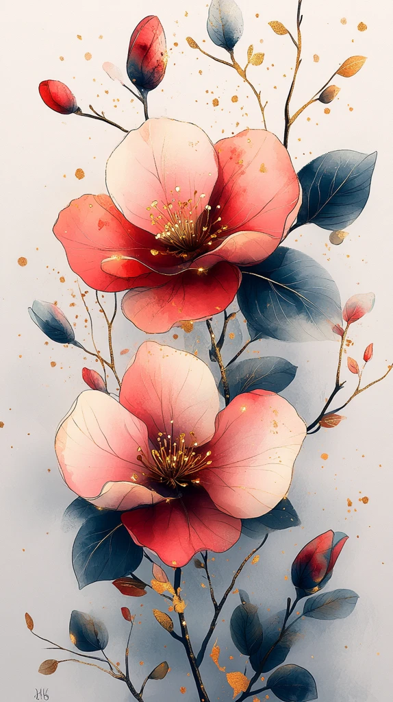 金色花纹婚礼邀请