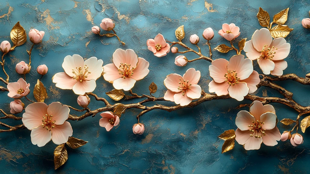 樱花枝条花纹背景