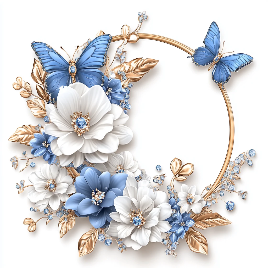 蓝色蝴蝶水晶挂饰