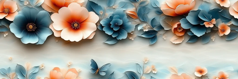 蝴蝶花朵叶子图案