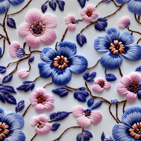 精致花卉刺绣图案