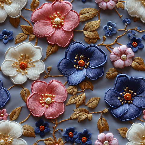 精致花卉刺绣图案