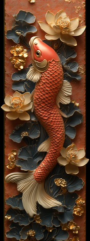 金如意鱼莲花书签