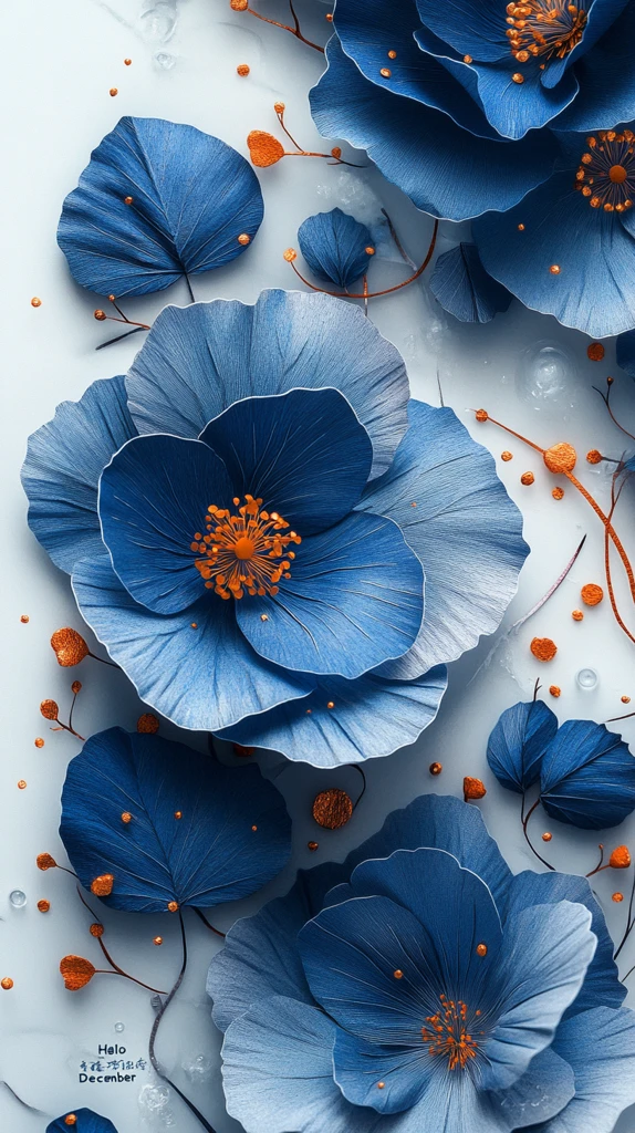 十二月纸艺插画