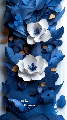 十二月纸艺插画