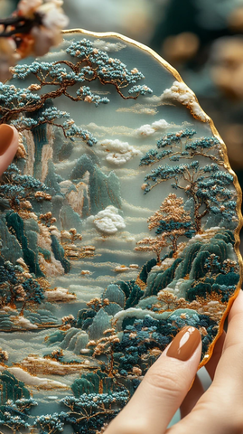 金线绣花立体软浮雕