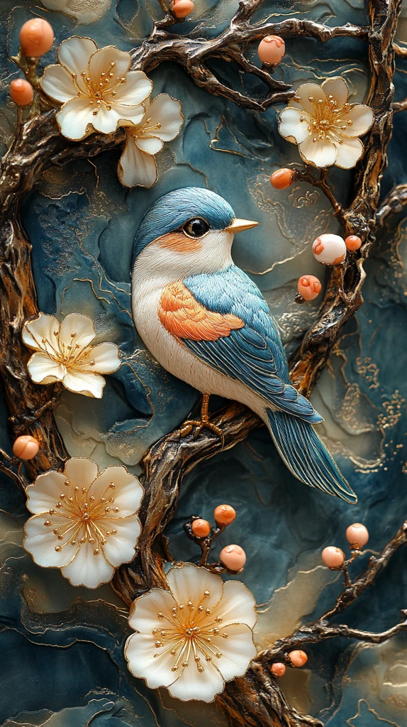 金线绣花立体软浮雕