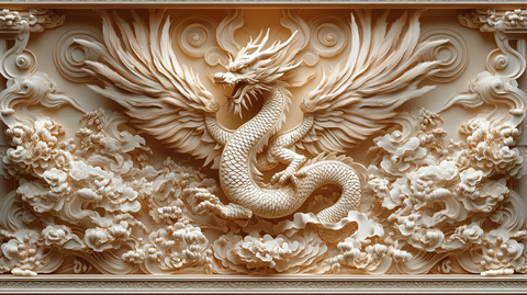 龙凤金纹浮雕图
