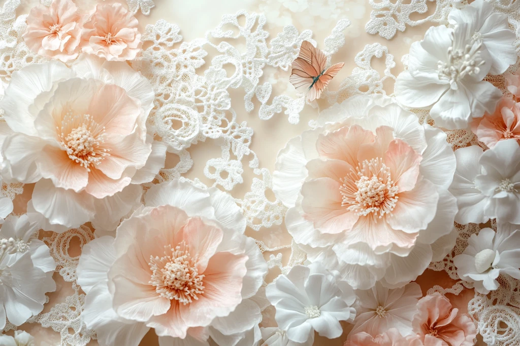 白花花边蝴蝶纹样