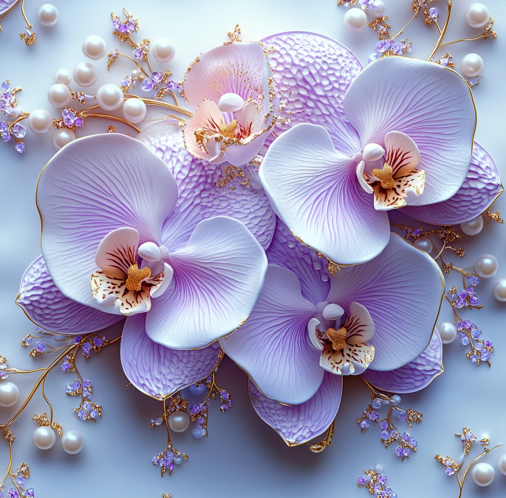 兰花珍珠背景图