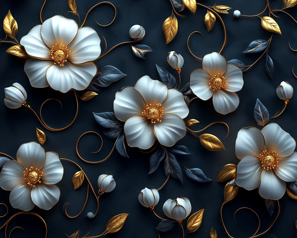 金花绒面无缝图案