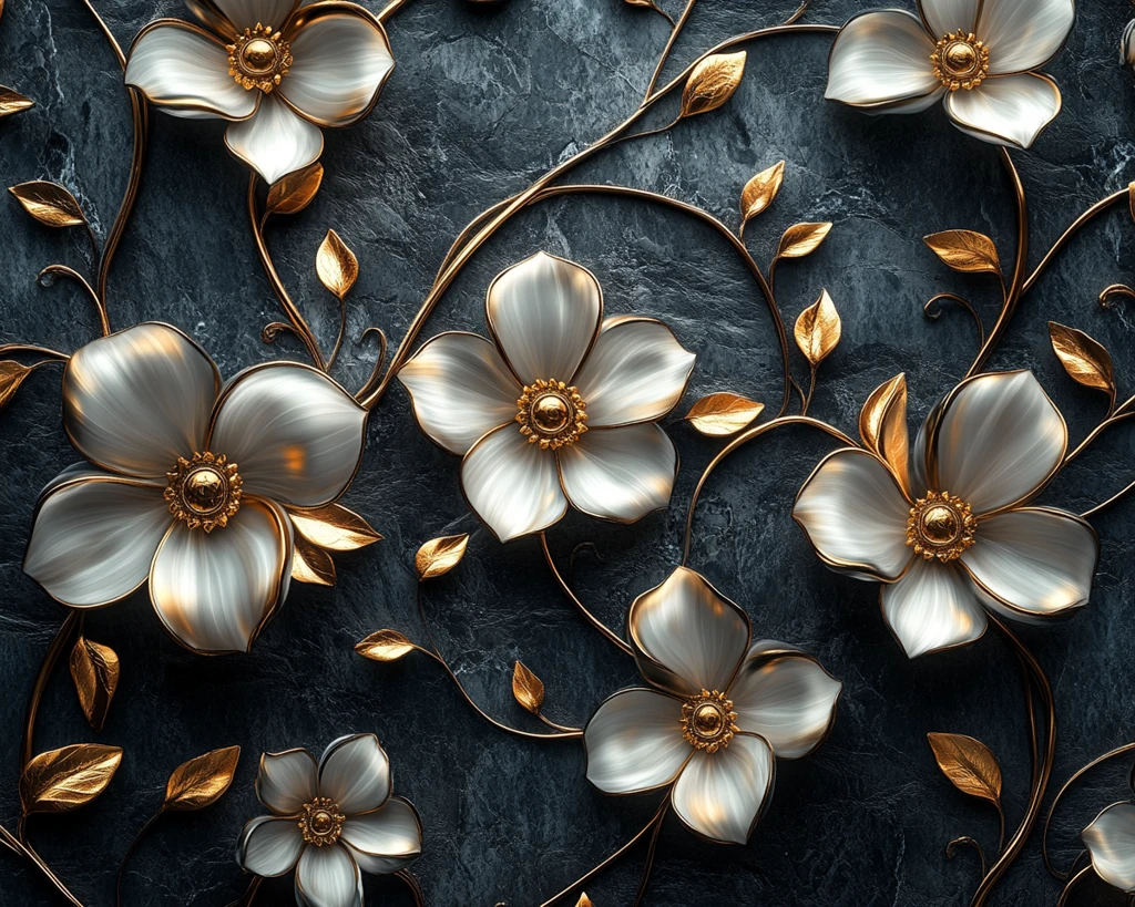 金花绒面无缝图案