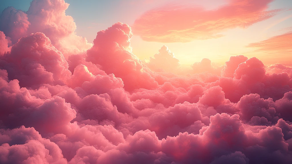 粉色云彩金光闪