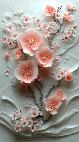 野花半圆框壁画