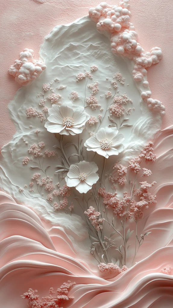 野花半圆框壁画