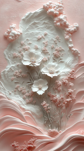 野花半圆框壁画