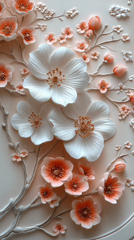 野花半圆框壁画