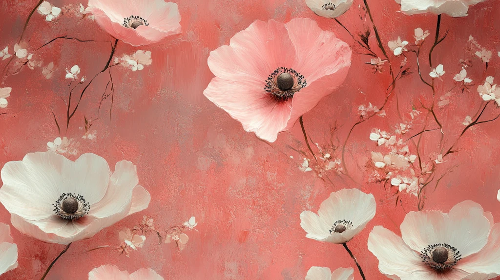 粉白花朵复古背景