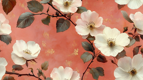 粉白花朵复古背景