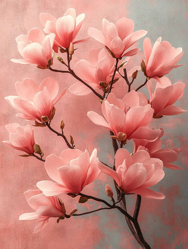 粉色木兰花石膏混凝土