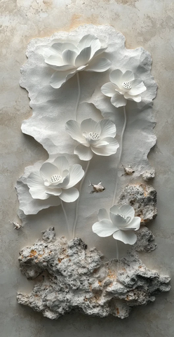 银白莲花叶壁画