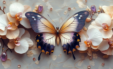 银紫蝴蝶灰底鼠标垫